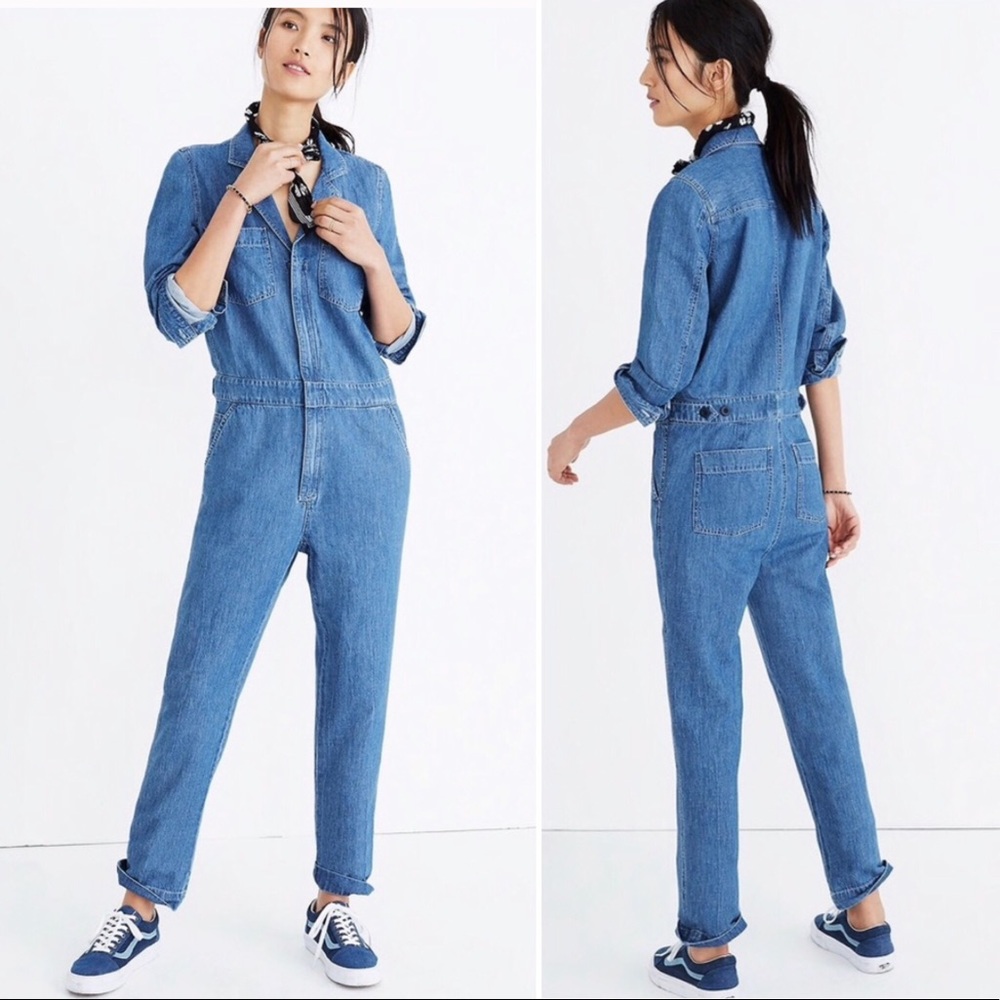 Madewell denim coverall jumpsuit (zip up) size XS